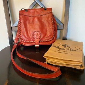 Patricia Nash Red Leather Crossbody Bag with Tassle